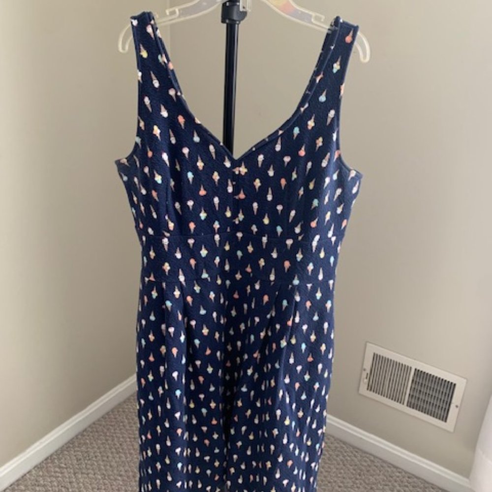 Navy Midi Ice Cream Cone Dress - Large